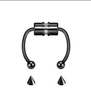 New!! Nose Ring/Stud Magnetic Stainless Steel (Black)